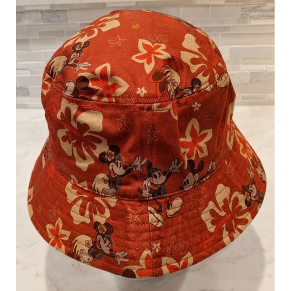 NEW~Disney Parks Mickey Minnie Mouse Retro Tropical Floral Bucket Hat Hawaii - Picture 4 of 7